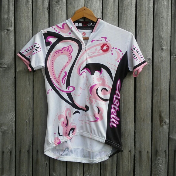 Castelli Tops - New Castelli white black pink womens cycling shirt